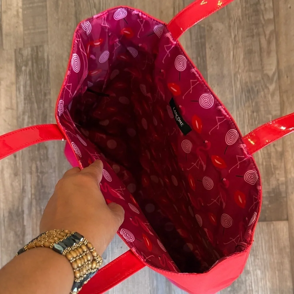 Lancôme Red and Pink Tote Bag 25in x 16in